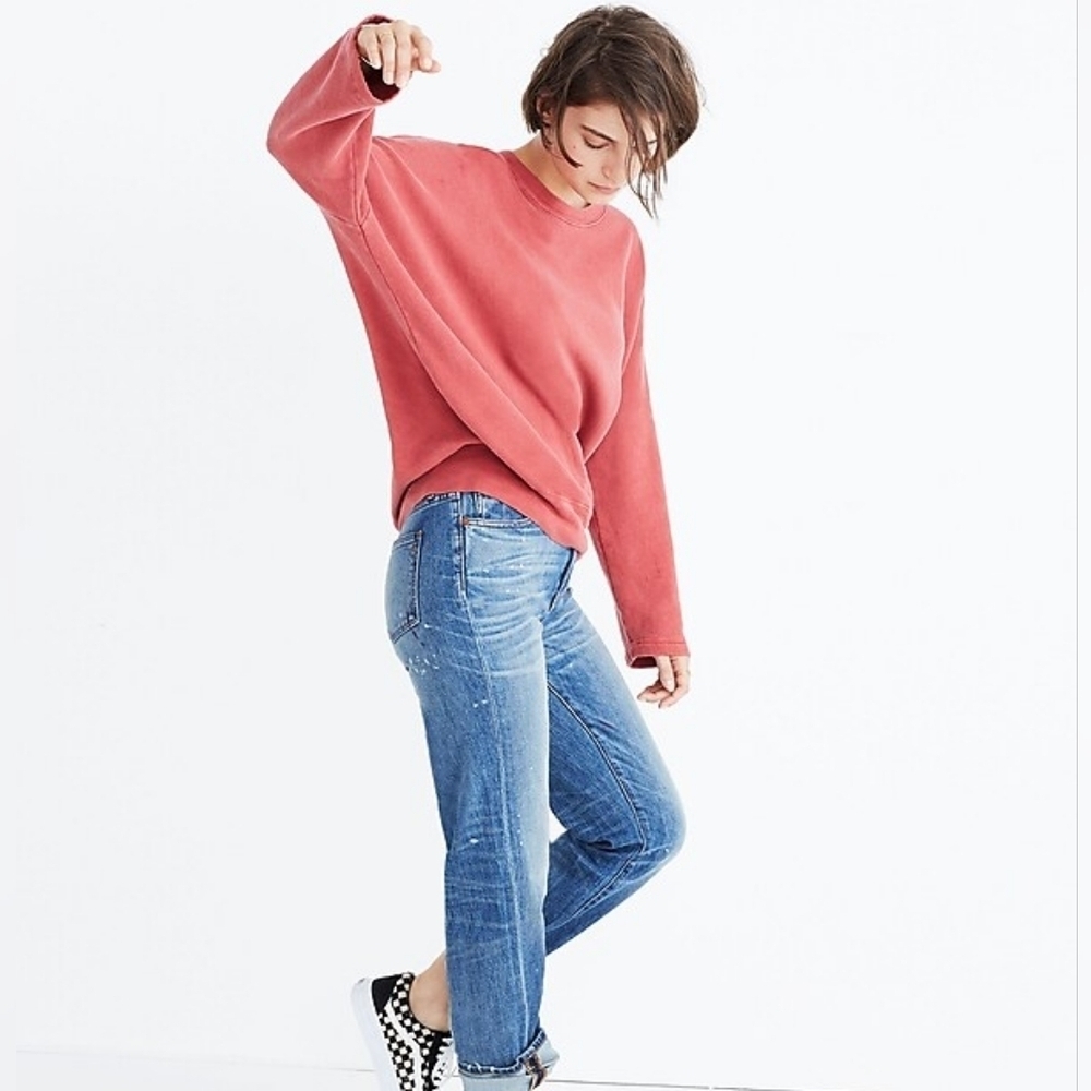 Madewell Rivet & Thread HTF Sweatshirt Garnet Cotton Relaxed Fit XXS Made In USA - Picture 10 of 13